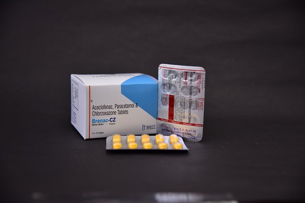 Tablet Brenac CZ - Aceclofenac, Paracetamol, Chlorzoxazone Tablet